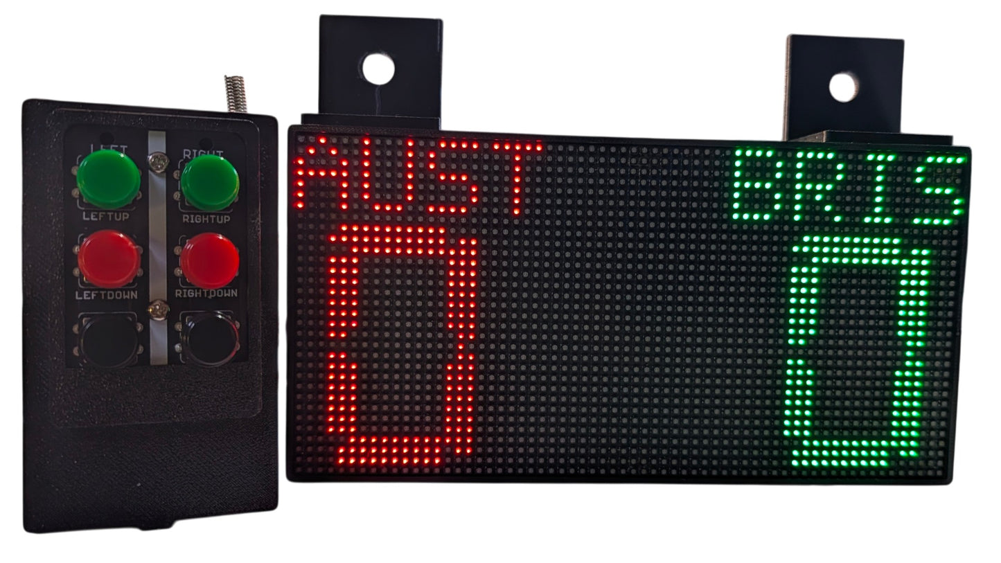 Double / Single Sided ESP32 RGB INDOOR Digital Scoreboard with ENCLOSURE- Shuffleboard Scoreboard