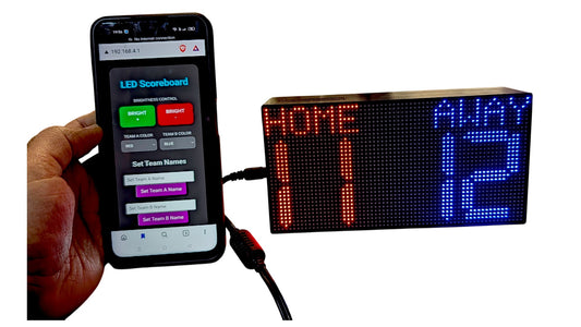 Double / Single Sided ESP32 RGB INDOOR Digital Scoreboard with ENCLOSURE- Shuffleboard Scoreboard