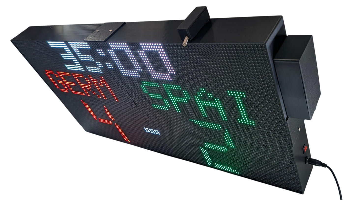 SIZE 4- Wi-Fi controlled Indoor digital scoreboard with 4 chained P5  64x32 pixels RGB LED matrix- 64 cm×32 cm /  25.2 inches×12.6 inches