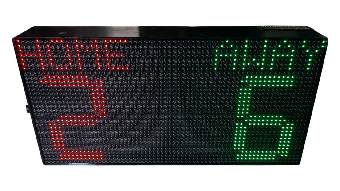 SIZE 7- Wi-Fi controlled Indoor digital scoreboard with P5 64x32 pixels RGB LED matrix- 32cmx16cm / 12.6in x 6.3in / 1.05ft x 0.52ft