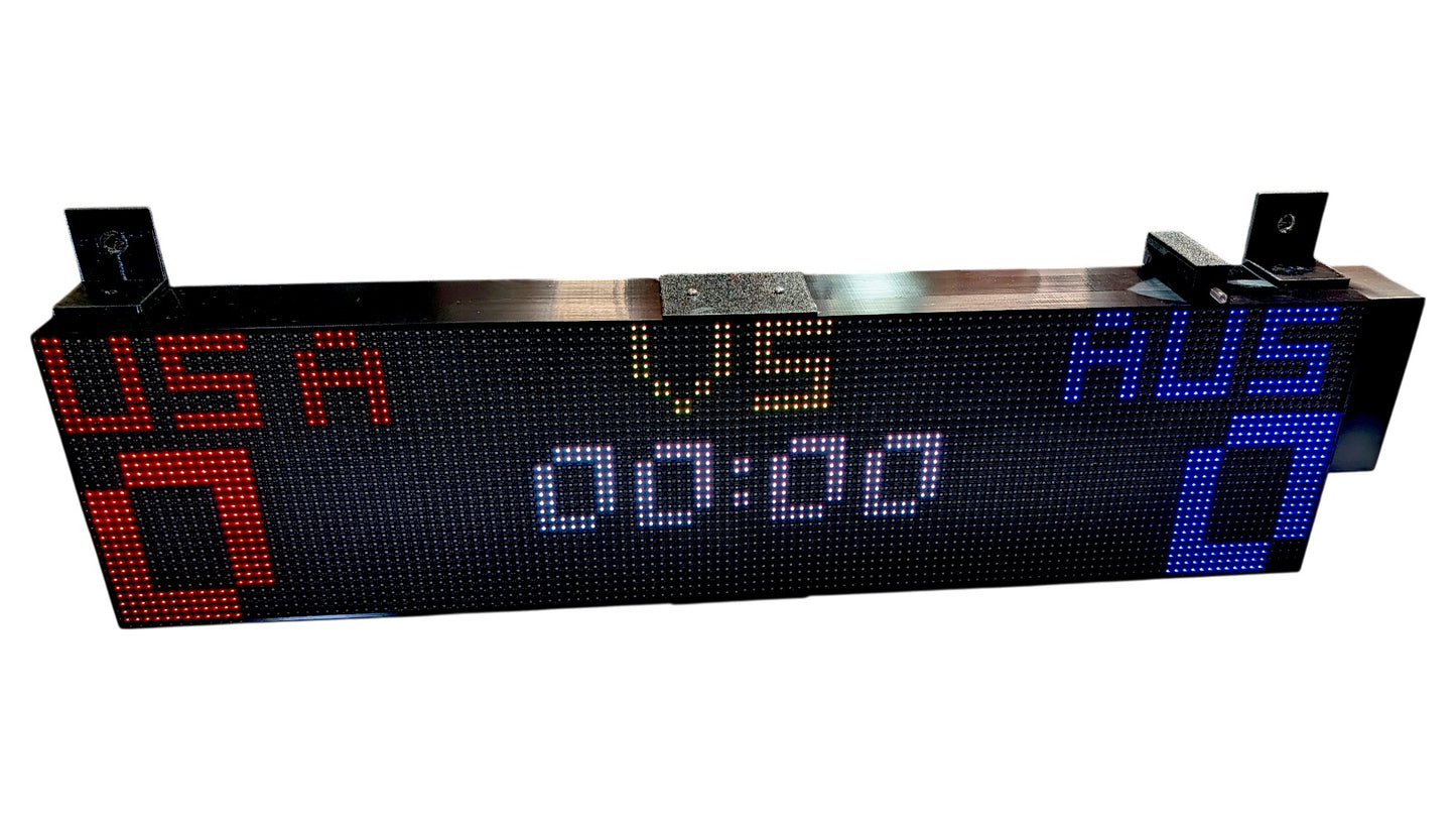 SIZE 2- Wi-Fi controlled Indoor digital scoreboard with 2 chained P5  64x32 pixels RGB LED matrix- 64 cm×16 cm /  25.2inches×6.3inches / 2.1 feet × 0.52 feet