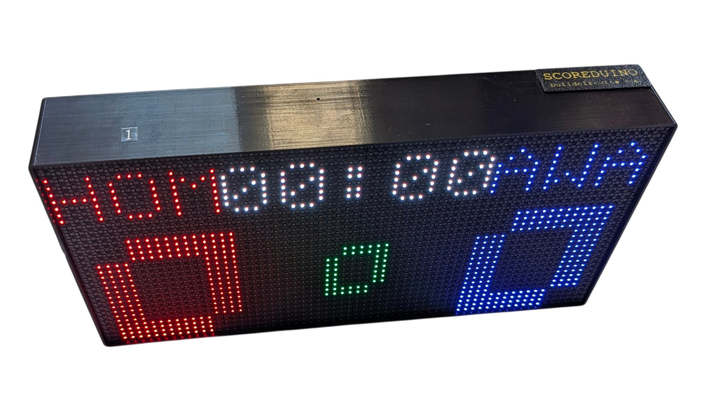 SIZE 7- Wi-Fi controlled Indoor digital scoreboard with P5 64x32 pixels RGB LED matrix- 32cmx16cm / 12.6in x 6.3in / 1.05ft x 0.52ft