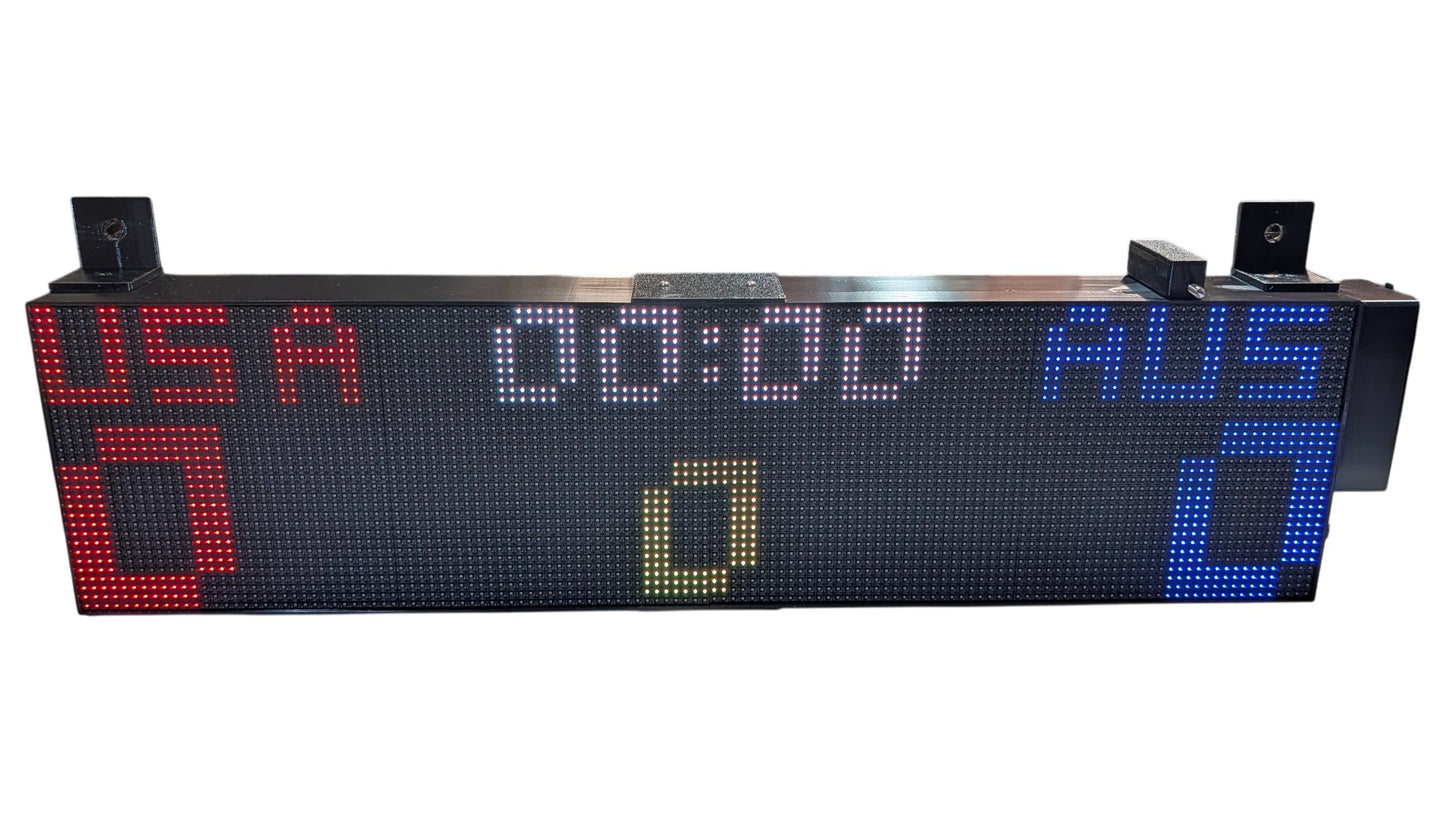 SIZE 2- Wi-Fi controlled Indoor digital scoreboard with 2 chained P5  64x32 pixels RGB LED matrix- 64 cm×16 cm /  25.2inches×6.3inches / 2.1 feet × 0.52 feet