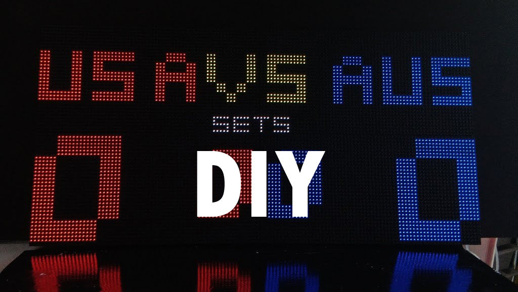 SIZE 4- Wi-Fi controlled Indoor digital scoreboard with 4 chained P5  64x32 pixels RGB LED matrix- 64 cm×32 cm /  25.2 inches×12.6 inches