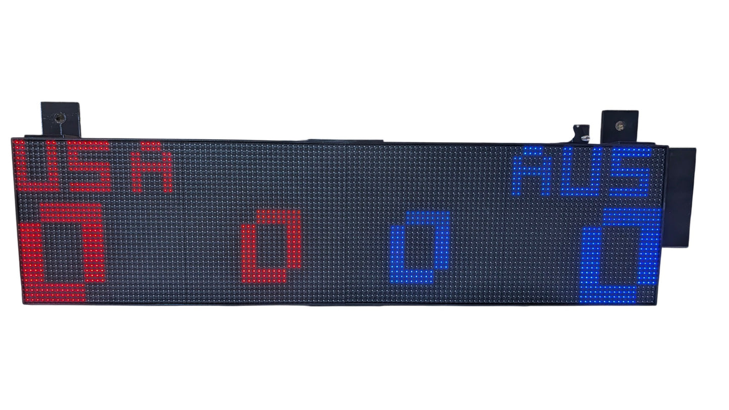SIZE 2- Wi-Fi controlled Indoor digital scoreboard with 2 chained P5  64x32 pixels RGB LED matrix- 64 cm×16 cm /  25.2inches×6.3inches / 2.1 feet × 0.52 feet