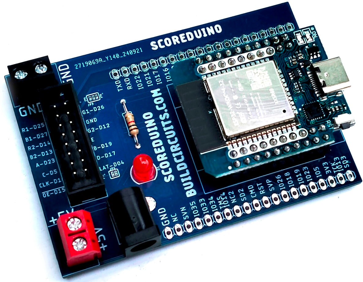 SCOREDUINO-ESP32 Modules For P3, P4 and P5 Indoor RGB LED Matrix Display