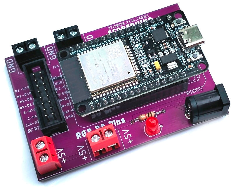 SCOREDUINO-ESP32 Modules For P3, P4 and P5 Indoor RGB LED Matrix Display