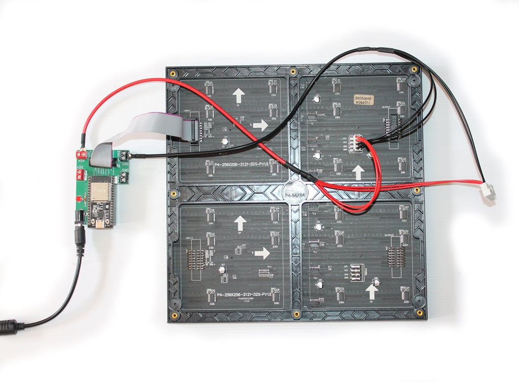 SIZE 5- Wi-Fi controlled Indoor digital scoreboard with P4  64x64 pixels RGB LED matrix- 25.6cmx25.6cm / 10.08inches×10.08inches