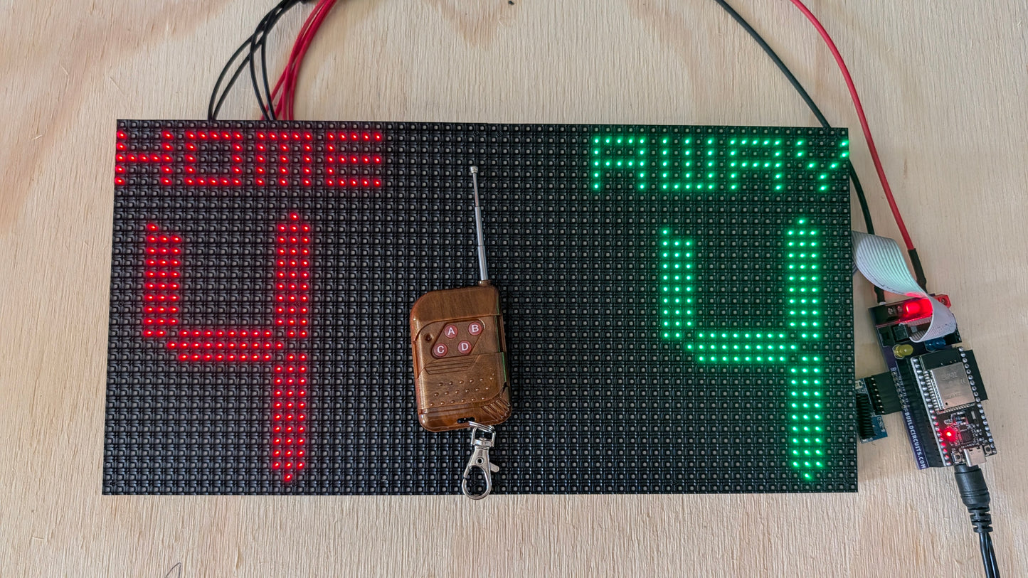 Double / Single Sided ESP32 RGB Digital Scoreboard- Shuffleboard Scoreboard