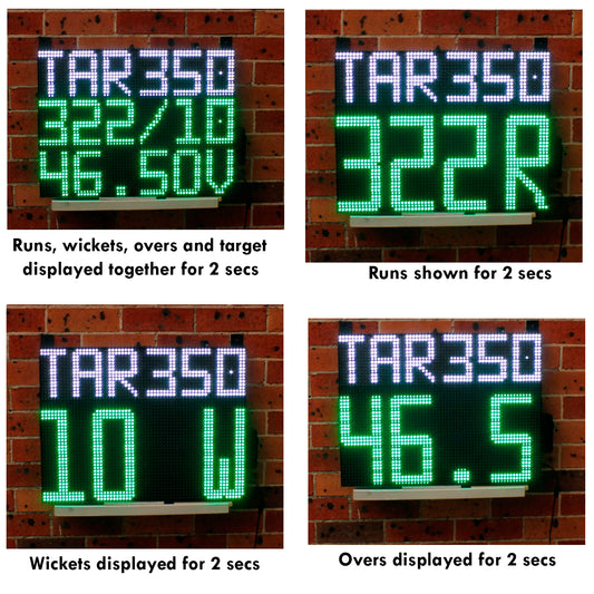 64cmx48cm Digital Cricket Scoreboard with Runs, Wickets, Overs and Target