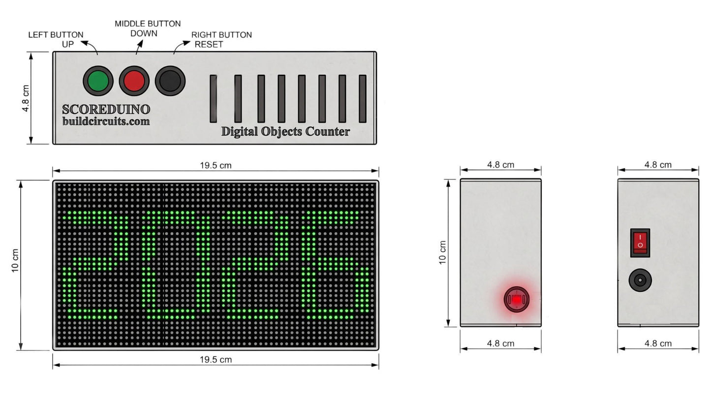 TYPE 2- ESP32 based 4 Digits Digital Objects Counter with WiFi and 4 Channels RF remote control