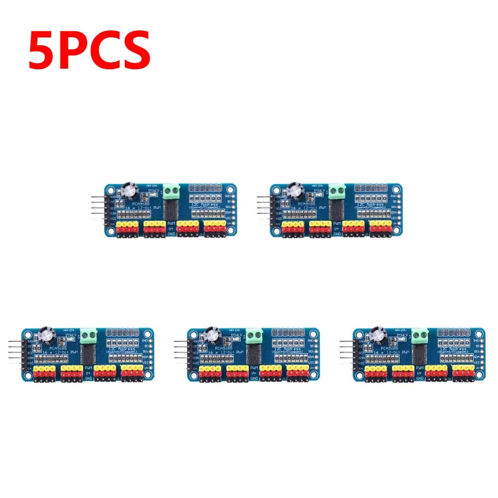 2-Pack PCA9685 16-Channel 12-Bit PWM Servo Motor Driver Board – For Raspberry Pi & LED Control