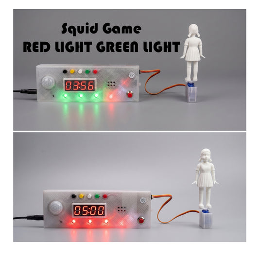 SQUID Game Timer with Doll and Sound- SQUIDUINO Red Light Green Light Interactive Toy + AU Stock