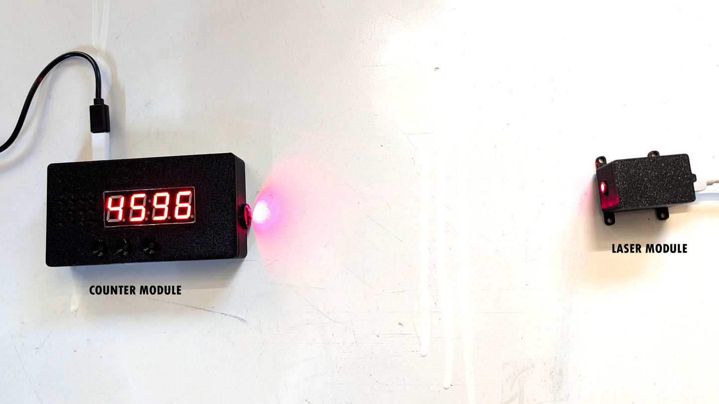4 digits digital objects counter with Laser - WiFi ESP32C3 +TM1637