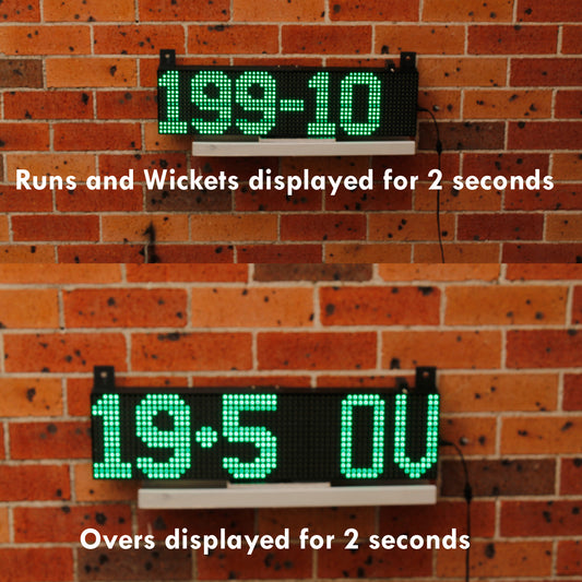 64cmx16cm Basic Digital Cricket Scoreboard with Runs, Wickets and Overs