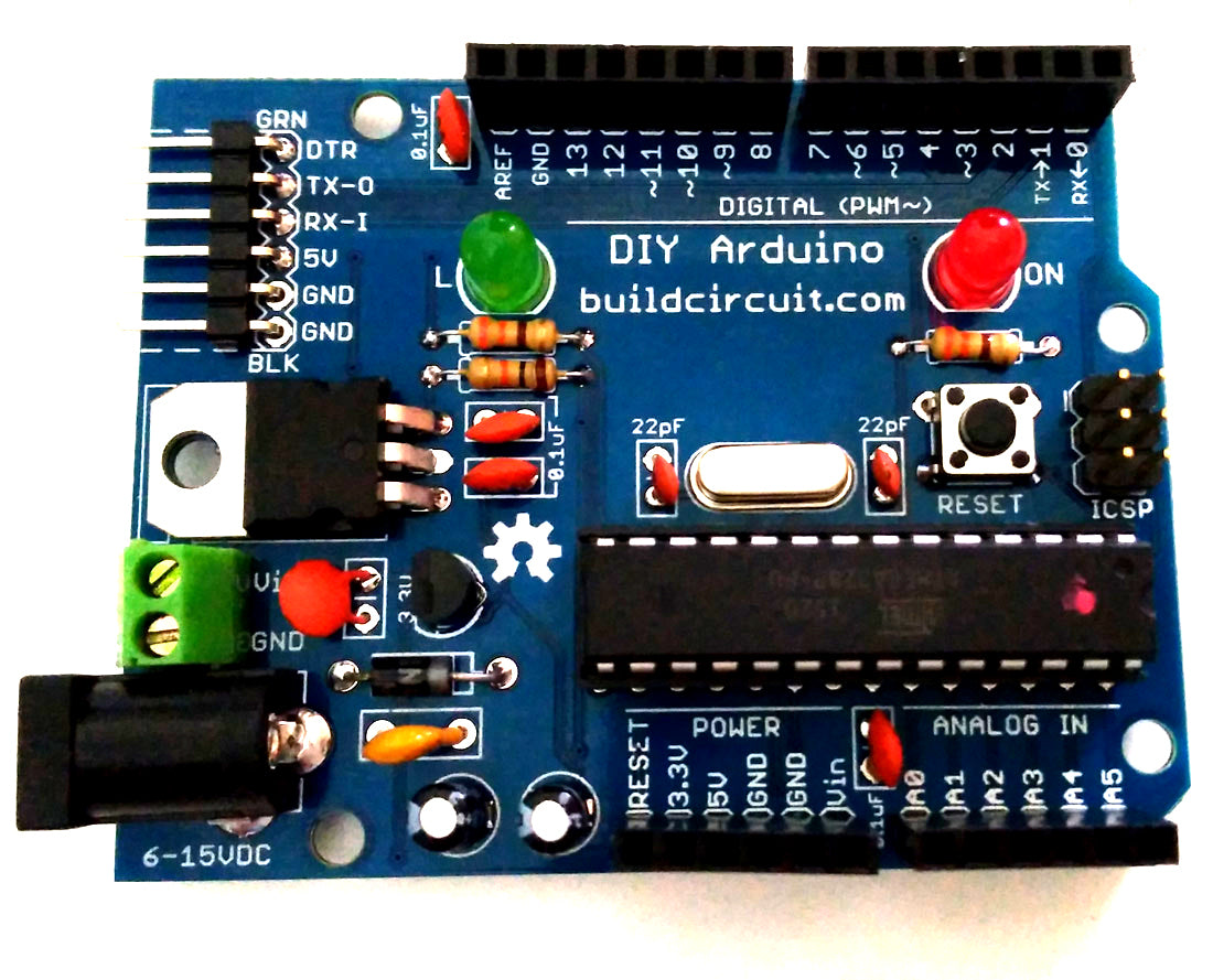 Do-it-yourself (DIY) Arduino- Make Your own Arduino– BUILDCIRCUITS