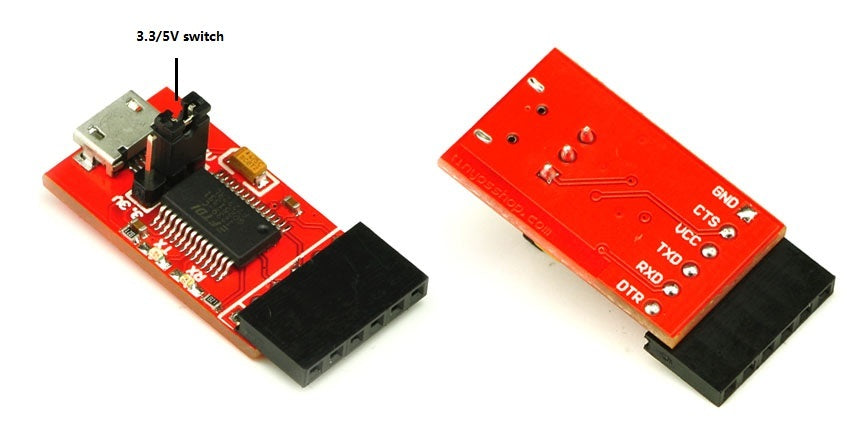 FTDI FT232RL Basic Breakout - 5V/3.3V for Arduino with Micro USB