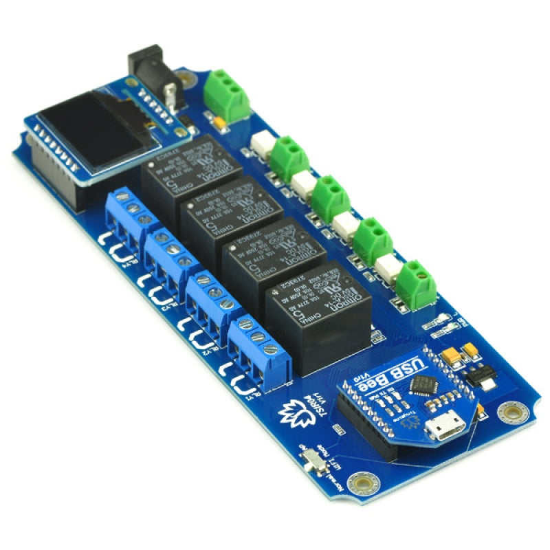 TSIR04 - 4 Channel Outputs- 4 optically Isolated Inputs USB Relay Module