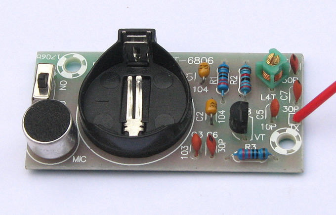 DIY FM transmitter bug kit with a battery holder- FREE SHIPPING